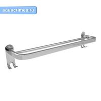 Полка для полотенца 50 см малая  двойная с крючками  из нержавеющей стали марка 304